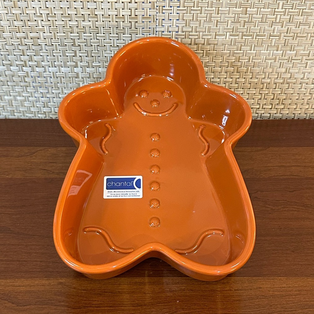 🎄🌟HP🌟Chantal Holiday Gingerbread Man Stoneware Baking Dish Christmas Casserole